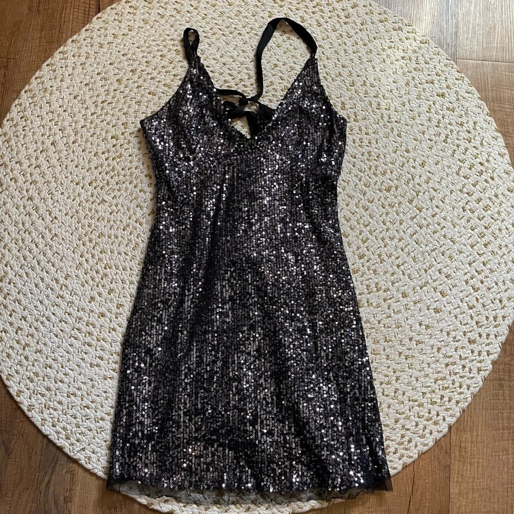 FREE PEOPLE || Gold Rush mini dress